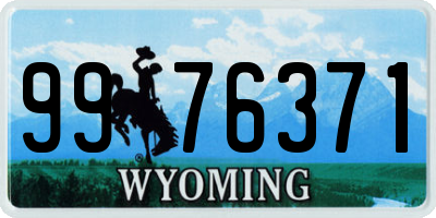 WY license plate 9976371
