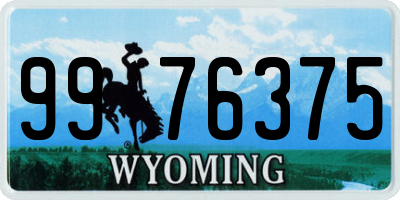 WY license plate 9976375