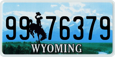 WY license plate 9976379