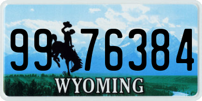 WY license plate 9976384
