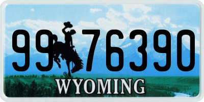 WY license plate 9976390