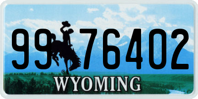 WY license plate 9976402
