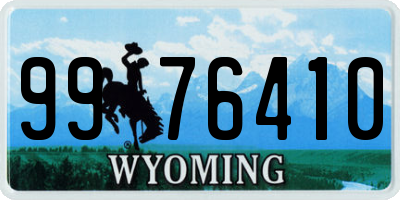 WY license plate 9976410