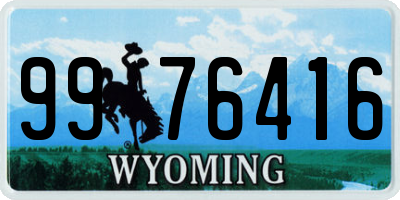 WY license plate 9976416
