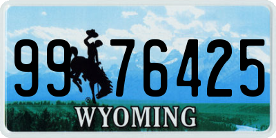 WY license plate 9976425