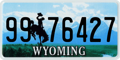 WY license plate 9976427
