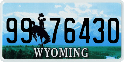 WY license plate 9976430