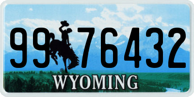 WY license plate 9976432