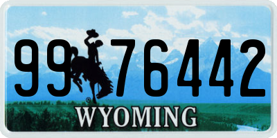 WY license plate 9976442
