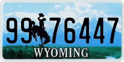 WY license plate 9976447