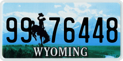 WY license plate 9976448