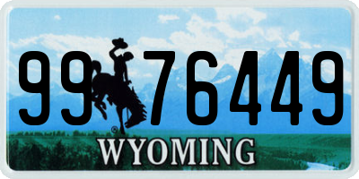 WY license plate 9976449