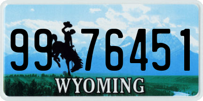 WY license plate 9976451
