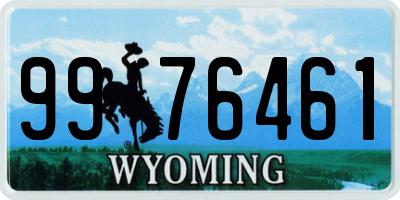WY license plate 9976461