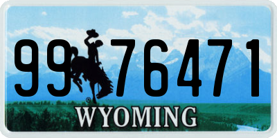 WY license plate 9976471