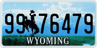 WY license plate 9976479