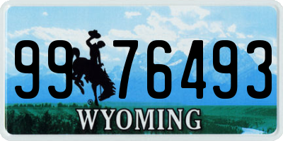 WY license plate 9976493