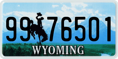 WY license plate 9976501