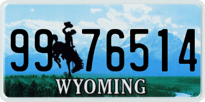 WY license plate 9976514
