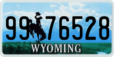 WY license plate 9976528
