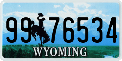 WY license plate 9976534