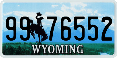 WY license plate 9976552