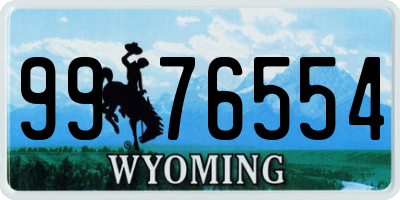 WY license plate 9976554