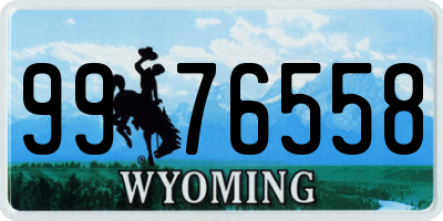 WY license plate 9976558
