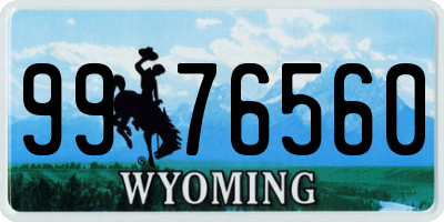 WY license plate 9976560