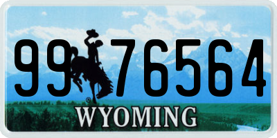 WY license plate 9976564
