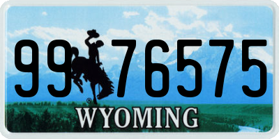 WY license plate 9976575
