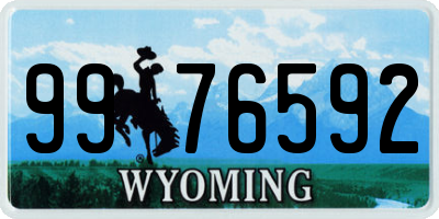 WY license plate 9976592