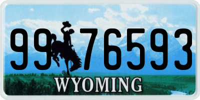 WY license plate 9976593