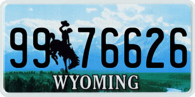 WY license plate 9976626