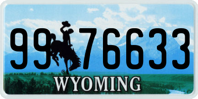 WY license plate 9976633