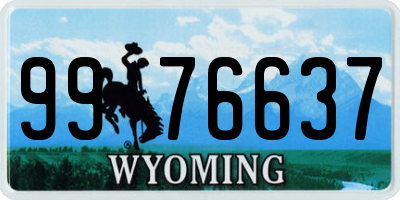 WY license plate 9976637