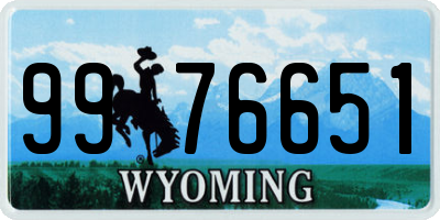 WY license plate 9976651