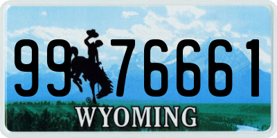 WY license plate 9976661
