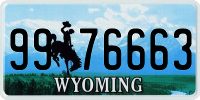 WY license plate 9976663
