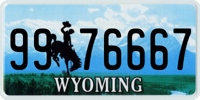 WY license plate 9976667