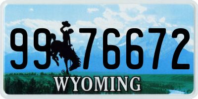 WY license plate 9976672