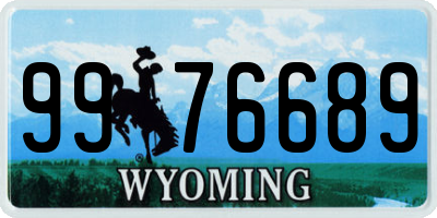 WY license plate 9976689