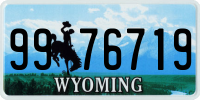 WY license plate 9976719