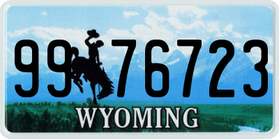 WY license plate 9976723