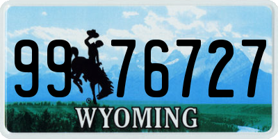WY license plate 9976727