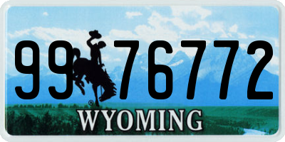 WY license plate 9976772