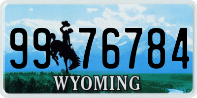 WY license plate 9976784