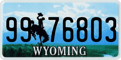 WY license plate 9976803