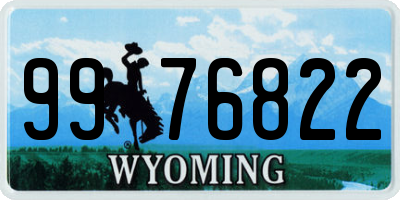 WY license plate 9976822