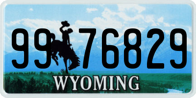 WY license plate 9976829